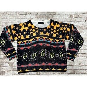 MINKPINK Sweater XS Womens’s Bright Paisley Animal Crew‎ Neck Jumper